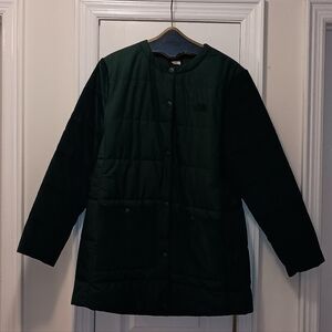 The North Face Ponderosa Green Collarless Corduroy coat XL NWTS